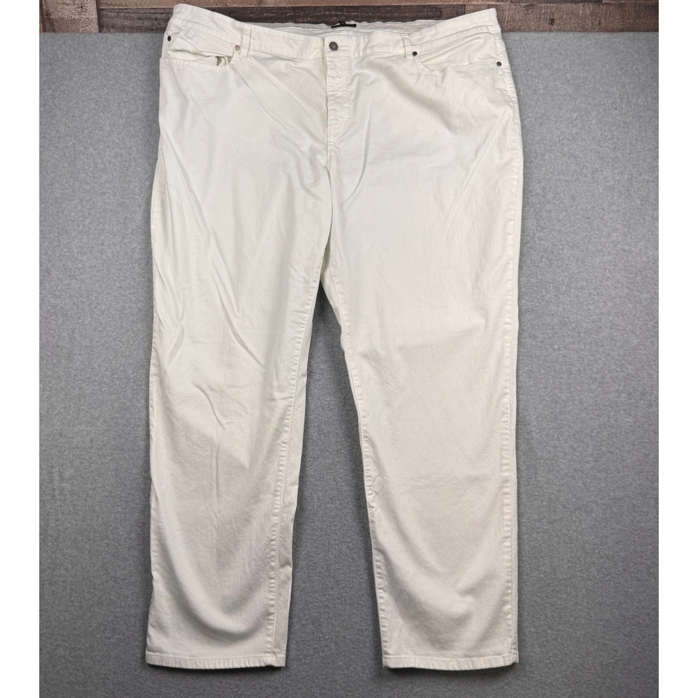 Eileen Fisher Jeans Womens 24W White Organic Cotton Straight Leg Denim FLAWS